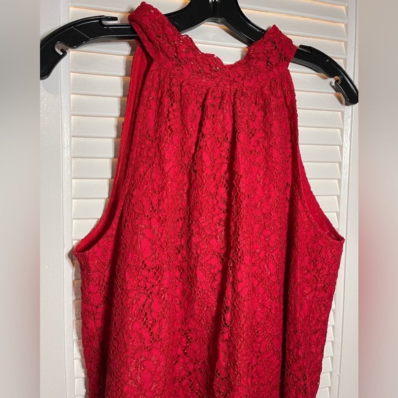 J.Crew Tie Neck Top In Lace AG853 holiday red size S - Picture 1 of 10